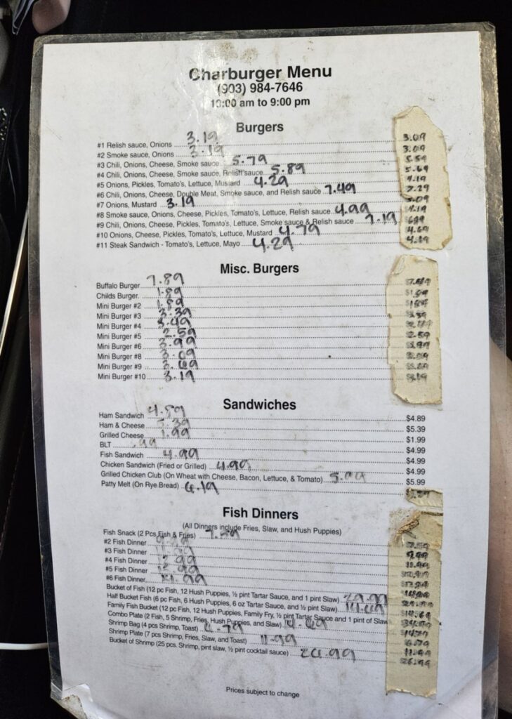 Char-Burger Stockade Menu 2